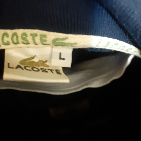 Lacoste Men slimfit short sleeve Tops shirts _ Tshirt Dark blue  size L - Picture 3 of 5